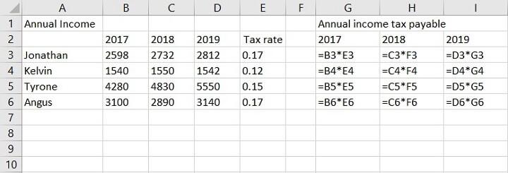 Tham chiếu hỗn hợp trong Excel